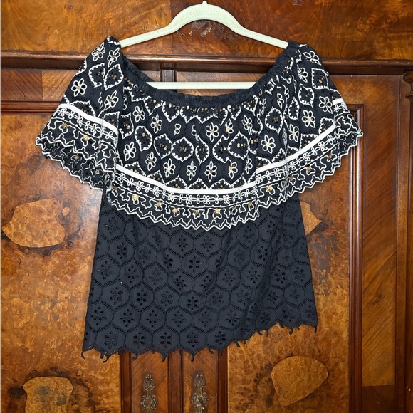 GUC Hemant & Nandita- Black Off-Shoulder Embroidered Women's Top. Size M - Picture 4 of 9